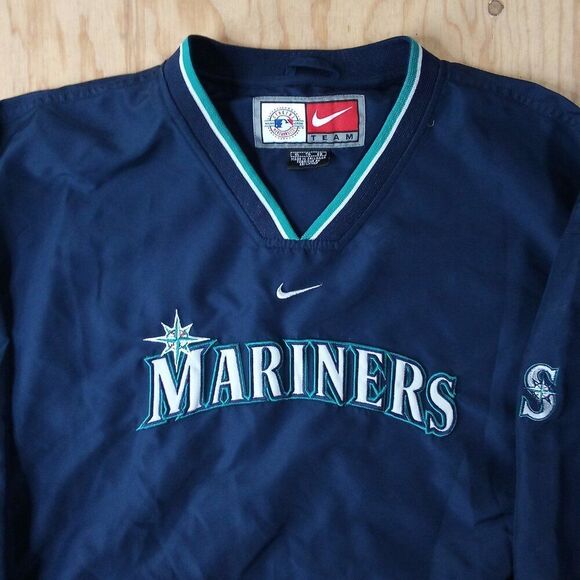 Vintage Nike Seatte Mariners Pullover Windbreaker Mid Swoosh Travis Scott - Picture 1 of 7